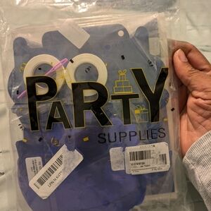 Party Supplies Set with Blue and Silver Accents